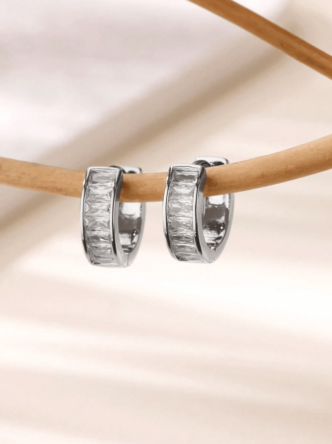 Elle CZ Hoop Earrings in 18k PVD Gold Plated