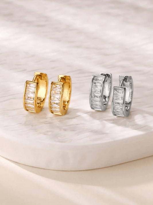 Elle CZ Hoop Earrings in 18k Gold Vermeil