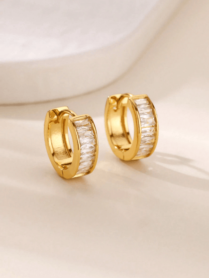 Elle CZ Hoop Earrings in 18k PVD Gold Plated