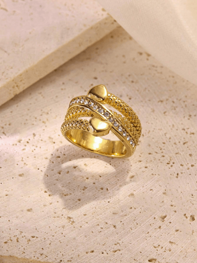 Elle CZ Heart Ring in 18k PVD Gold Plated