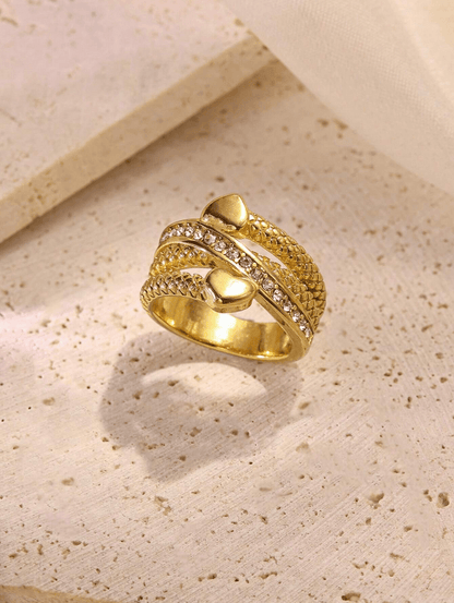 Elle CZ Heart Ring in 18k PVD Gold Plated