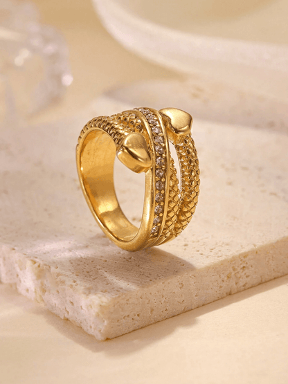 Elle CZ Heart Ring in 18k PVD Gold Plated