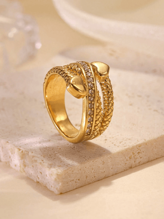 Elle CZ Heart Ring in 18k PVD Gold Plated