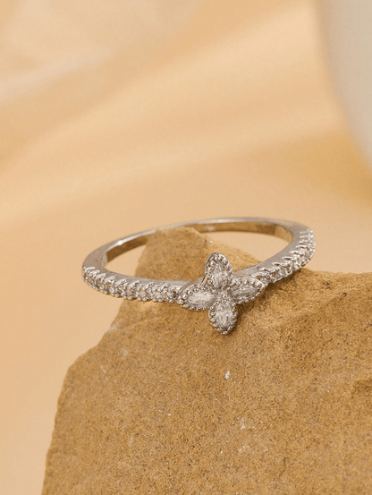 Elle CZ Chic Ring in Vermeil White Gold Plated