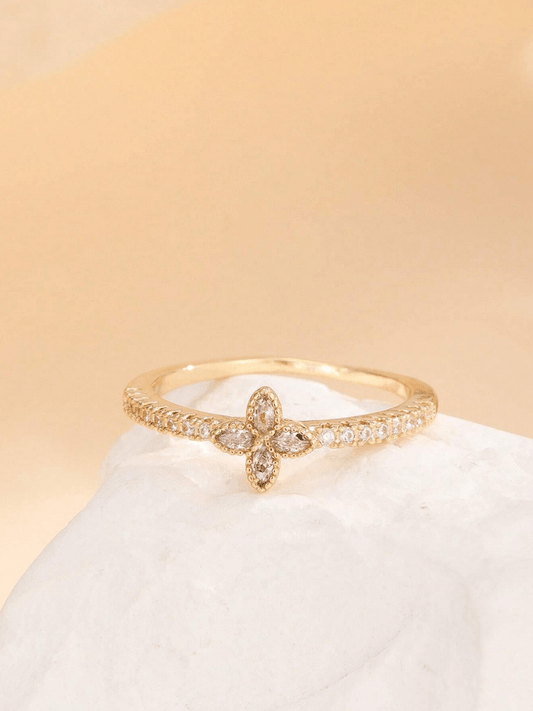 Elle CZ Chic Ring in Vermeil Gold Plated