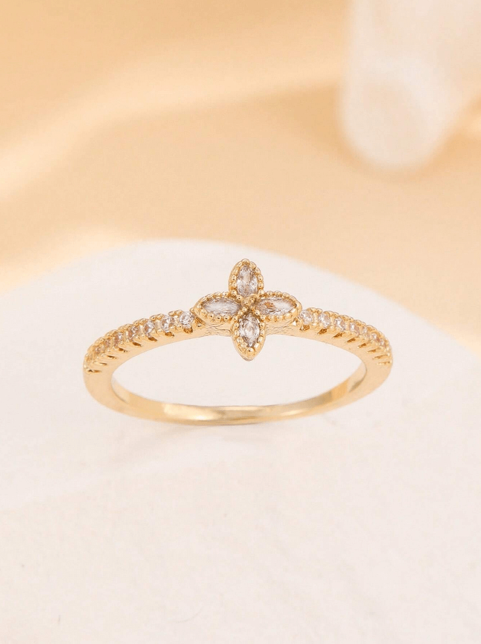 Elle CZ Chic Ring in Vermeil Gold Plated