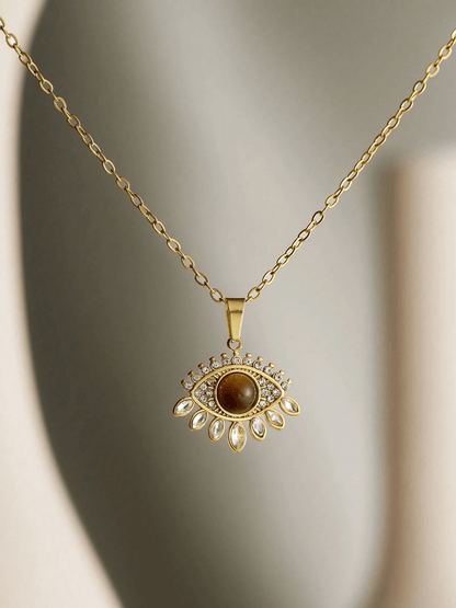 Elle Evil Eye Necklace in 18k PVD Gold Plated