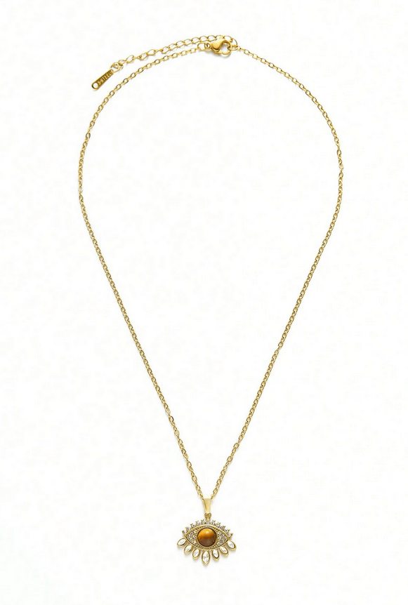 Elle Evil Eye Necklace in 18k PVD Gold Plated