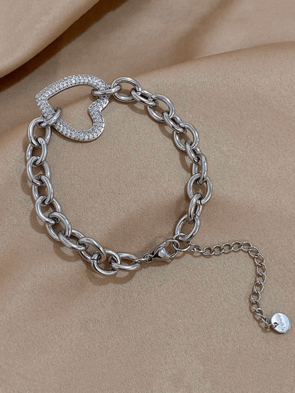 Elle Premium CZ Bracelet in White Gold Finish