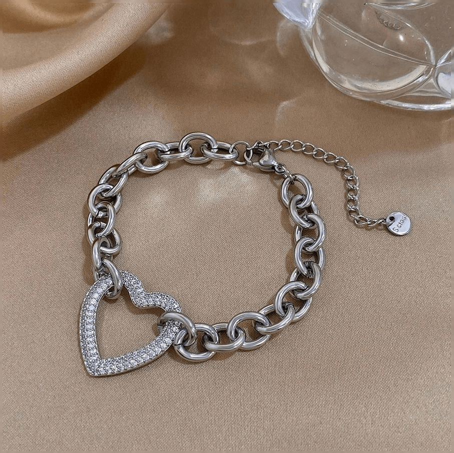 Elle Premium CZ Bracelet in White Gold Finish