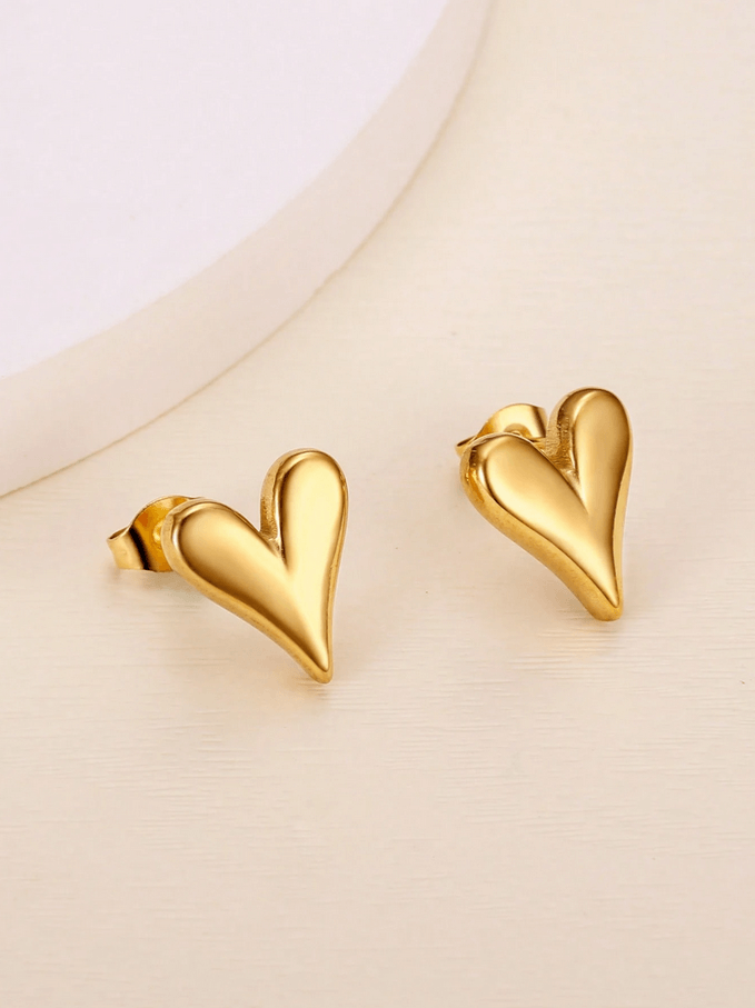 Elle Heart Earrings in 18k PVD Gold Plated