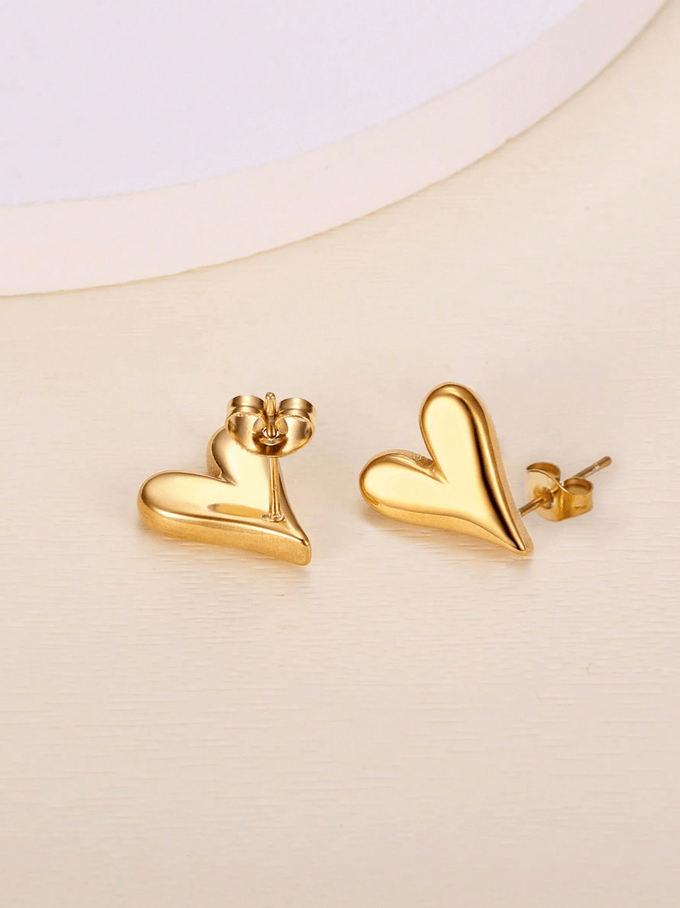 Elle Heart Earrings in 18k PVD Gold Plated