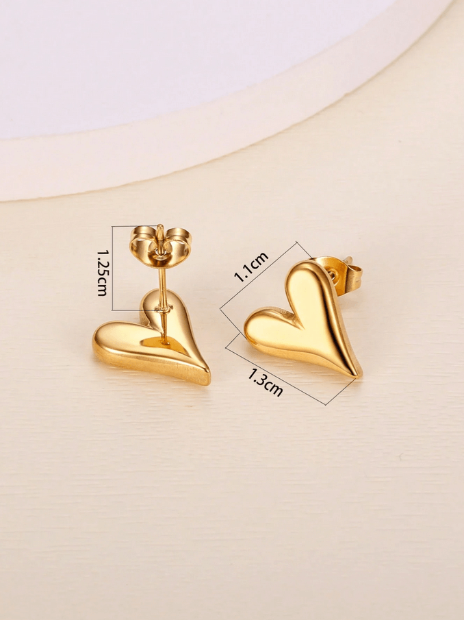 Elle Heart Earrings in 18k PVD Gold Plated