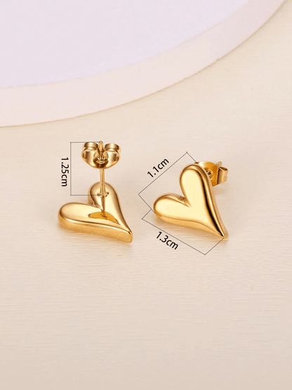 Elle Heart Earrings in 18k PVD Gold Plated