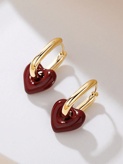 Elle Geometri Heart Earrings in 18k PVD Gold Plated