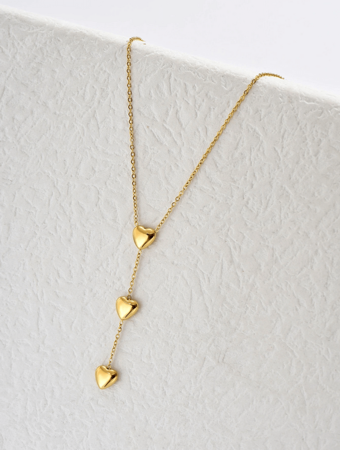 Elle Dainty Heart Pendant Necklace in 18k PVD Gold Plated