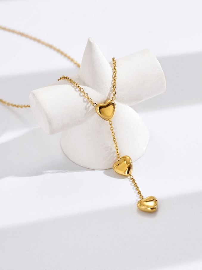 Elle Dainty Heart Pendant Necklace in 18k PVD Gold Plated