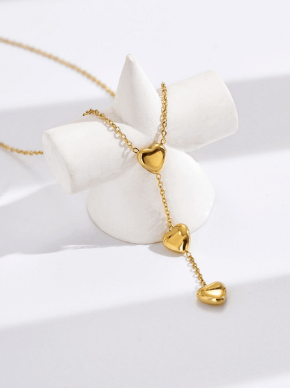 Elle Dainty Heart Pendant Necklace in 18k PVD Gold Plated