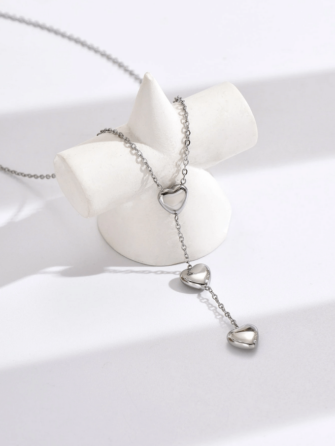 Elle Dainty Heart Pendant Necklace in 18k PVD Gold Plated