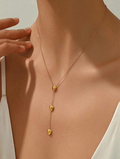 Elle Dainty Heart Pendant Necklace in 18k PVD Gold Plated
