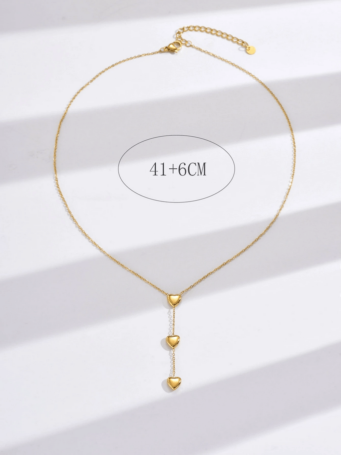 Elle Dainty Heart Pendant Necklace in 18k PVD Gold Plated