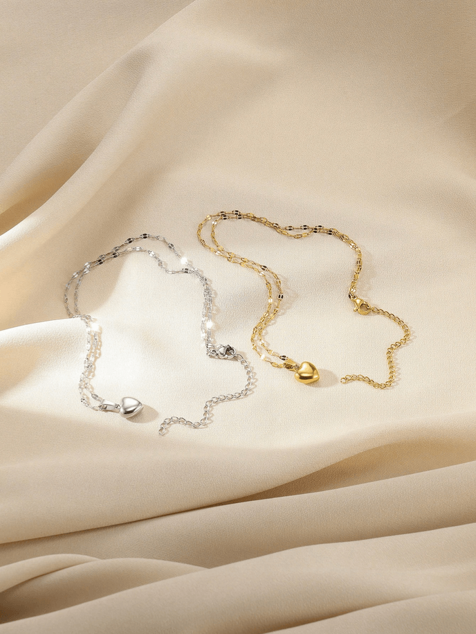 Elle Dainty Heart Necklace in 18k PVD Gold Plated