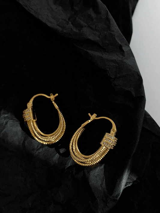 Elle CZ Hoop Earrings in 18k Gold Vermeil