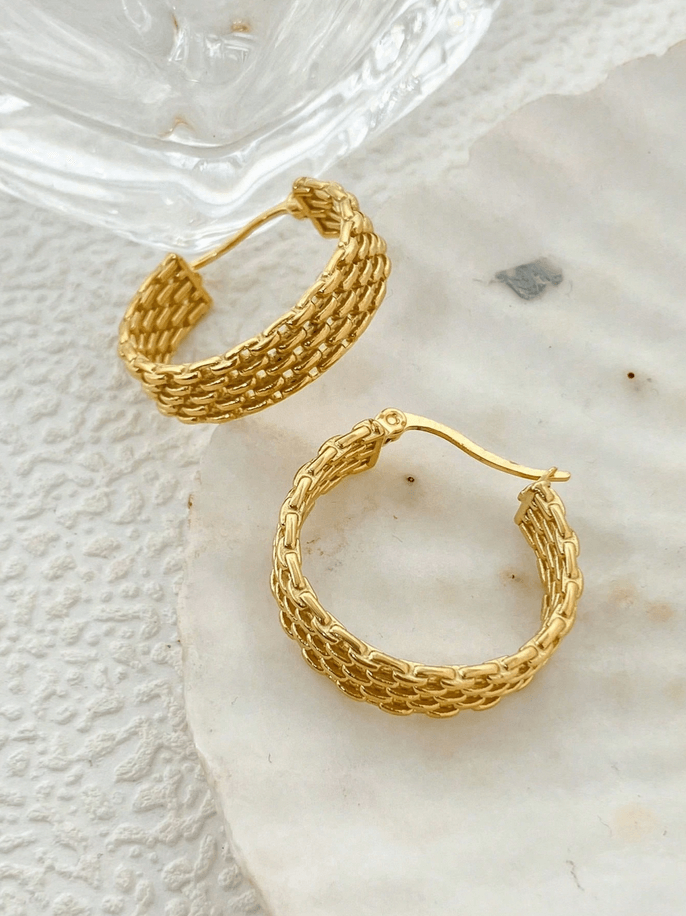 Elle Elegant Hoop Earrings in 18k PVD Gold Plated