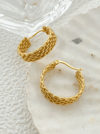 Elle Elegant Hoop Earrings in 18k PVD Gold Plated