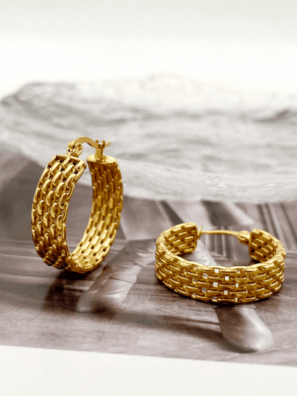 Elle Elegant Hoop Earrings in 18k PVD Gold Plated