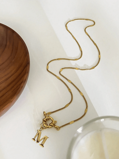 Elle Initial Pendant Necklace in 18k PVD Gold Plated (Ready-made)