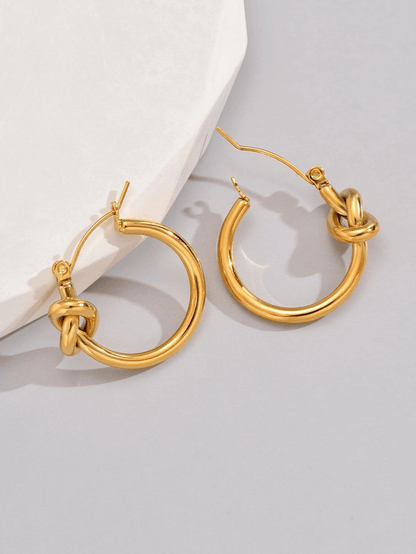 Elle Knot Hoop Earrings in 18k PVD Gold Plated