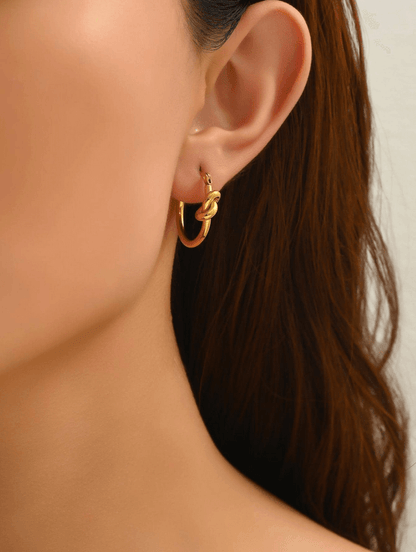 Elle Knot Hoop Earrings in 18k PVD Gold Plated