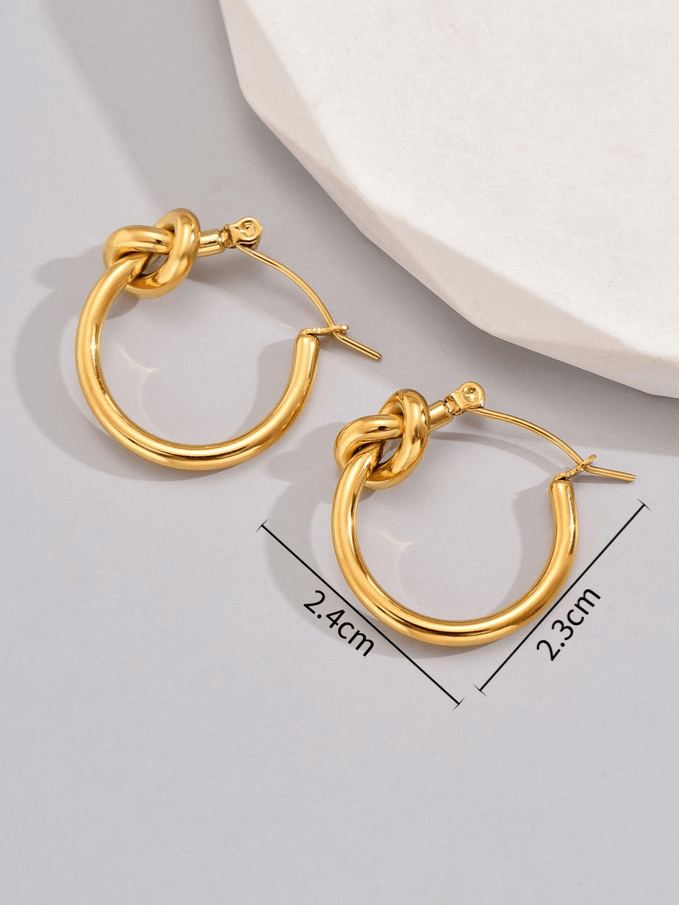 Elle Knot Hoop Earrings in 18k PVD Gold Plated