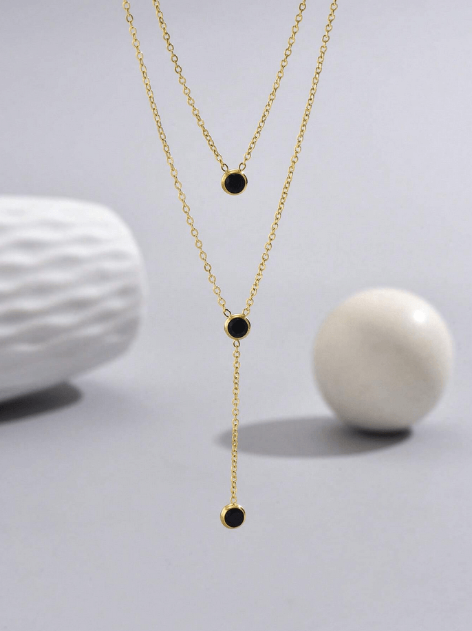 Elle Lariat Elegant Necklace in 18k PVD Gold Plated
