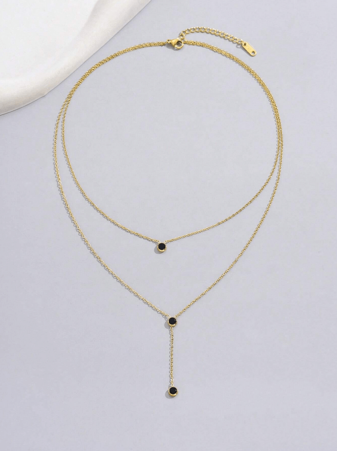 Elle Lariat Elegant Necklace in 18k PVD Gold Plated