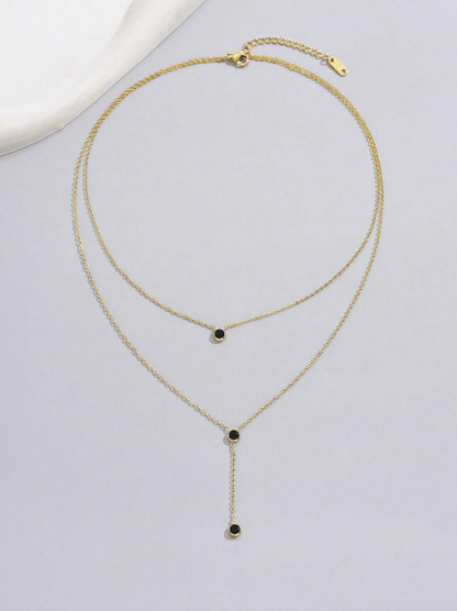 Elle Lariat Elegant Necklace in 18k PVD Gold Plated