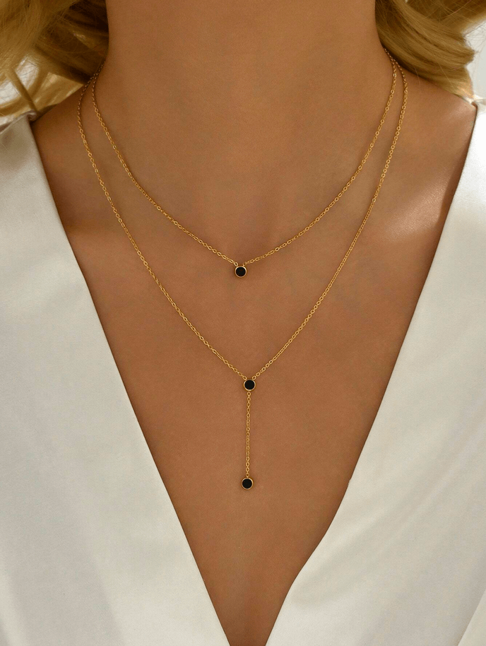 Elle Lariat Elegant Necklace in 18k PVD Gold Plated
