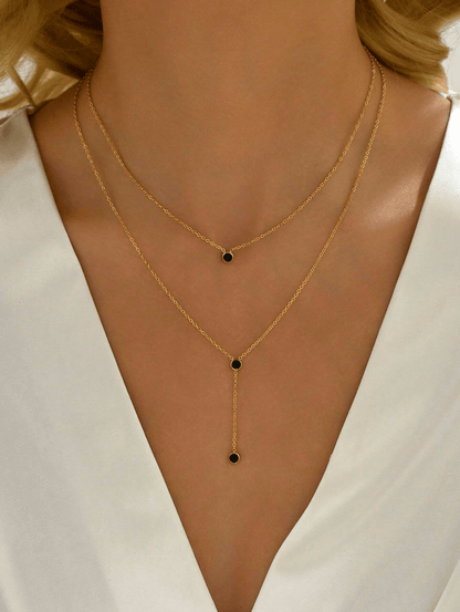 Elle Lariat Elegant Necklace in 18k PVD Gold Plated