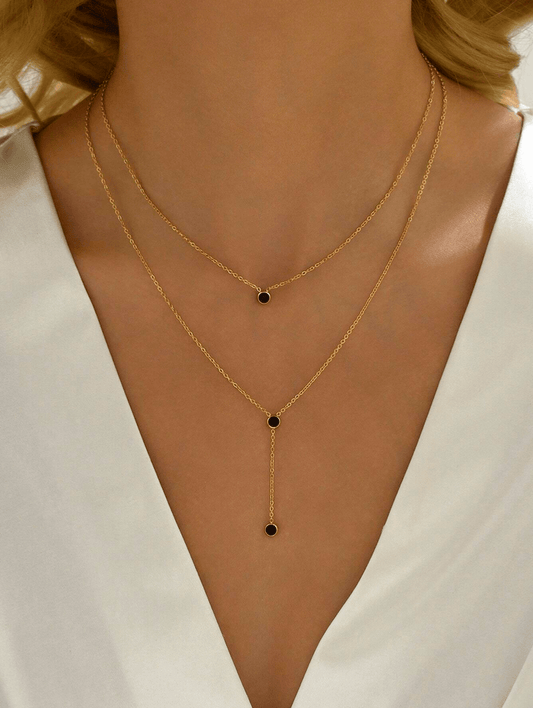 Elle Lariat Elegant Necklace in 18k PVD Gold Plated