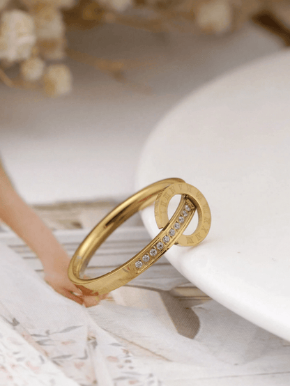 Elle CZ Minimalist Ring in Vermeil Gold Plated