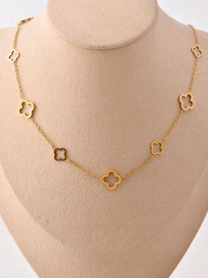 Four Leaf Clover Elegant Necklace in 18k PVD Gold Plated