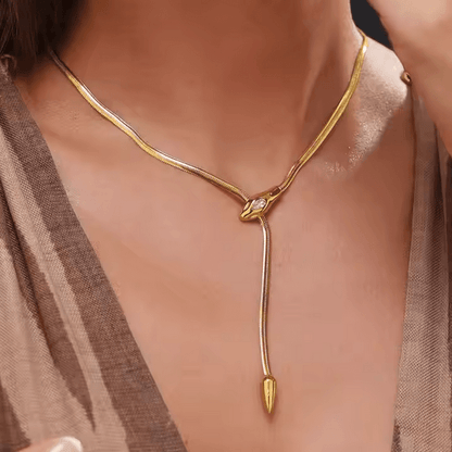 Elle CZ Serpentine Elegant Necklace in 18k Gold Vermeil