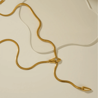 Elle CZ Serpentine Elegant Necklace in 18k Gold Vermeil