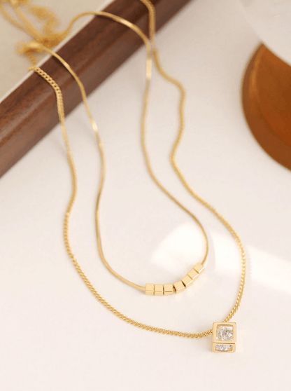 Elle 2-Pc Set Necklace in 18k PVD Gold Plated