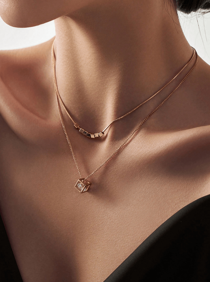 Elle 2-Pc Set Necklace in 18k PVD Gold Plated