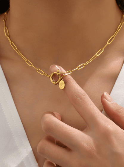 Elle Paperclip Chain Necklace in 18k Gold Vermeil