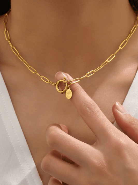 Elle Paperclip Chain Necklace in 18k Gold Vermeil