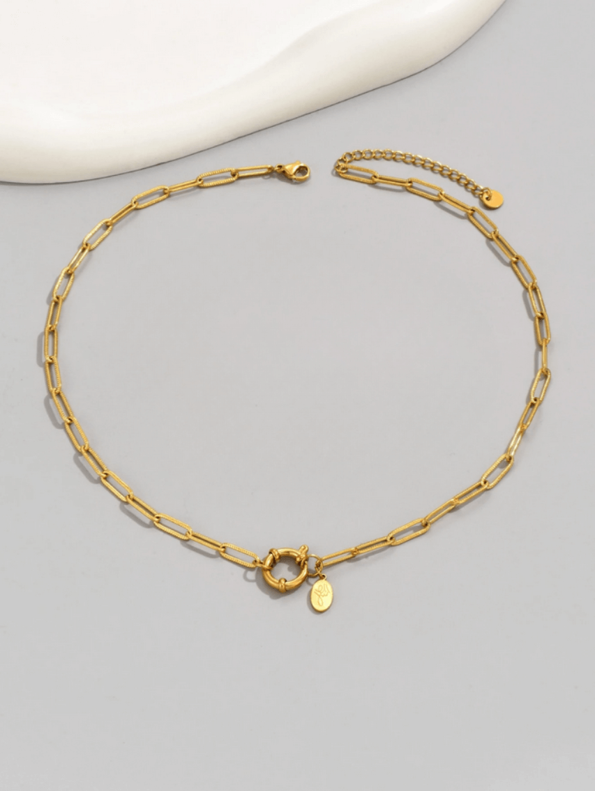 Elle Paperclip Chain Necklace in 18k Gold Vermeil