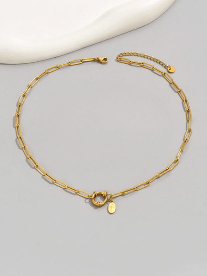 Elle Paperclip Chain Necklace in 18k Gold Vermeil